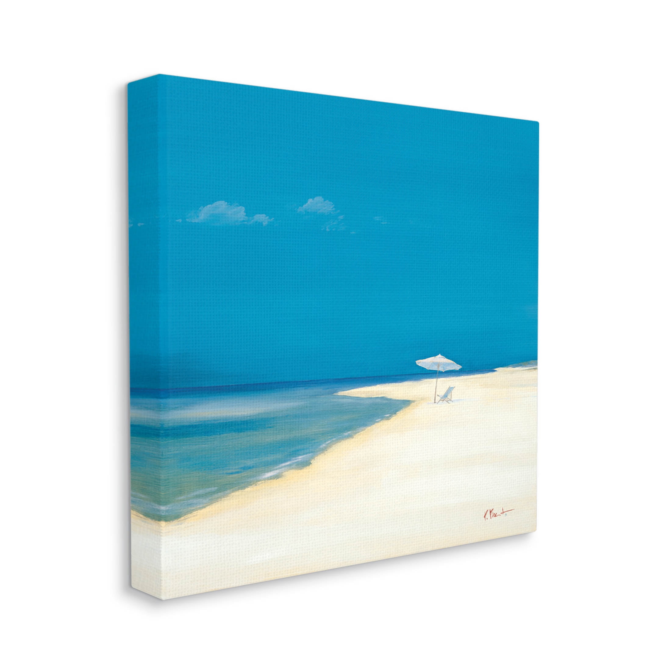 Stupell Industries Beach Shoreline Summer Landscape Painting Gallery Wrapped Canvas Print Wall Art, Design by Paul Brent