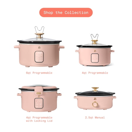 Beautiful 6 Qt Programmable Slow Cooker, Rose by Drew Barrymore