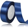thumbnail image 1 of LAICAIW Solid Color Navy Blue Satin Ribbon, 3/4 Inches x 25 Yards Fabric Satin Ribbon for Gift Wrapping, Crafts, Hair Bows Making, Wreath, Wedding Party Decoration and Other Sewing Projects, 1 of 7
