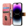 thumbnail image 6 of Compatible with iPhone 13 Pro Wallet Case with RFID Blocking Card Holder Fashion PU Leather Contractible Wrist Kickstand Shockproof Anti-fall Flip Phone Case Cover For iPhone 13 Pro,Pink, 6 of 13