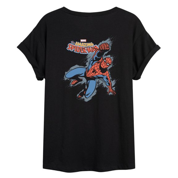 Marvel Spider-Man - Grunge Style - Women's Oversized Graphic T-Shirt