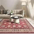 thumbnail image 4 of JV Home Area Rug Napoli Red 4'x6' Washable Carpet Anti Slip, 4 of 8