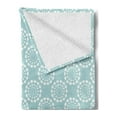 thumbnail image 2 of Aqua Soft Flannel Fleece Throw Blanket, Sun Flower with Dots Geometric Vintage Hippie Round Art Image, Cozy Plush for Indoor and Outdoor Use, 60" x 80", Seafoam and White, by Ambesonne, 2 of 5