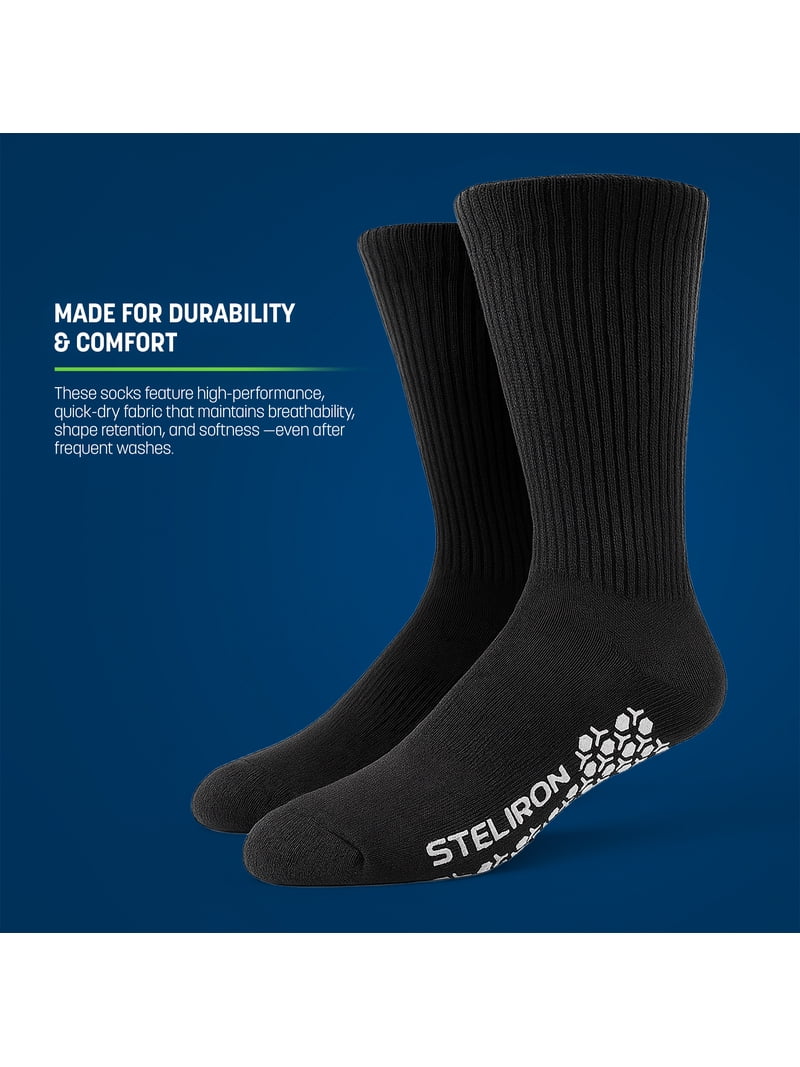 Steliron Extra Wide Grip Socks for Swollen Feet, Non-Slip Diabetic