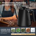 thumbnail image 4 of 1L Stainless Steel Electric Kettle with Temperature Control, Gooseneck Spout, 24-Hour Keep Warm Function, Electric Kettle with Temperature Display, 1200W, Black, 4 of 5