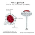 thumbnail image 5 of Rosec Jewels Lab Grown Ruby Ring with Moissanite Halo, Vintage Inspired Ring - AAAA Grade, 925 Sterling Silver, US 3.00, 5 of 8