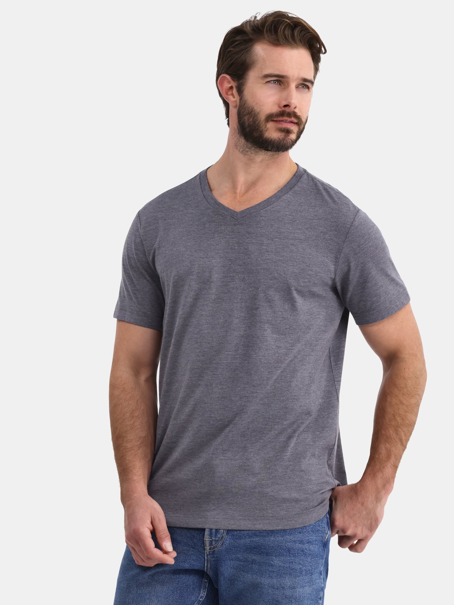 George Men's and Big Men's Lightweight V Neck Tee with Short Sleeves, 3-Pack, Sizes XS-3XL