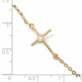 thumbnail image 4 of 14 Karat Polished CZ Cross Anklet, 4 of 4