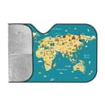 thumbnail image 2 of Bingfone World Map With Landmarks Car Windshield Sunshade,Sun Foldable Sun Shield Sun Visor For Car - Medium, 2 of 8