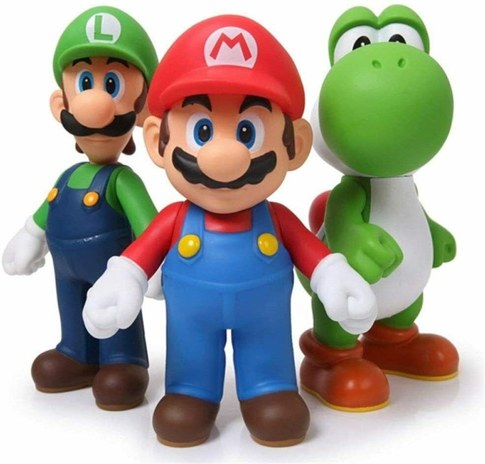 3PCS New Super Mario Bros Movie Action Figures lot Toys Dolls Luigi Yoshi Gift 