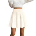 thumbnail image 2 of Rove Studio Women's High Waist Knit Pleated Mini Skirt, Soft Stretch A-Line Flowy Skirt, Casual Elegant Skirts for Women Beige One Size, 2 of 3