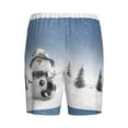 thumbnail image 5 of Naloa Snowman And Christmas Tree Men's Short Pajama Pants, Lounge Comfort Shorts with Elasticized Waistband and Side Pockets - Small, 5 of 9