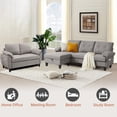 thumbnail image 5 of Soscana 2 Piece Living Room Furniture Set,Modern Linen Small L Shaped Couch Sectional Sofa with Storage Ottoman and Loveseat for Living Room, Office, Apartment, 5 of 6