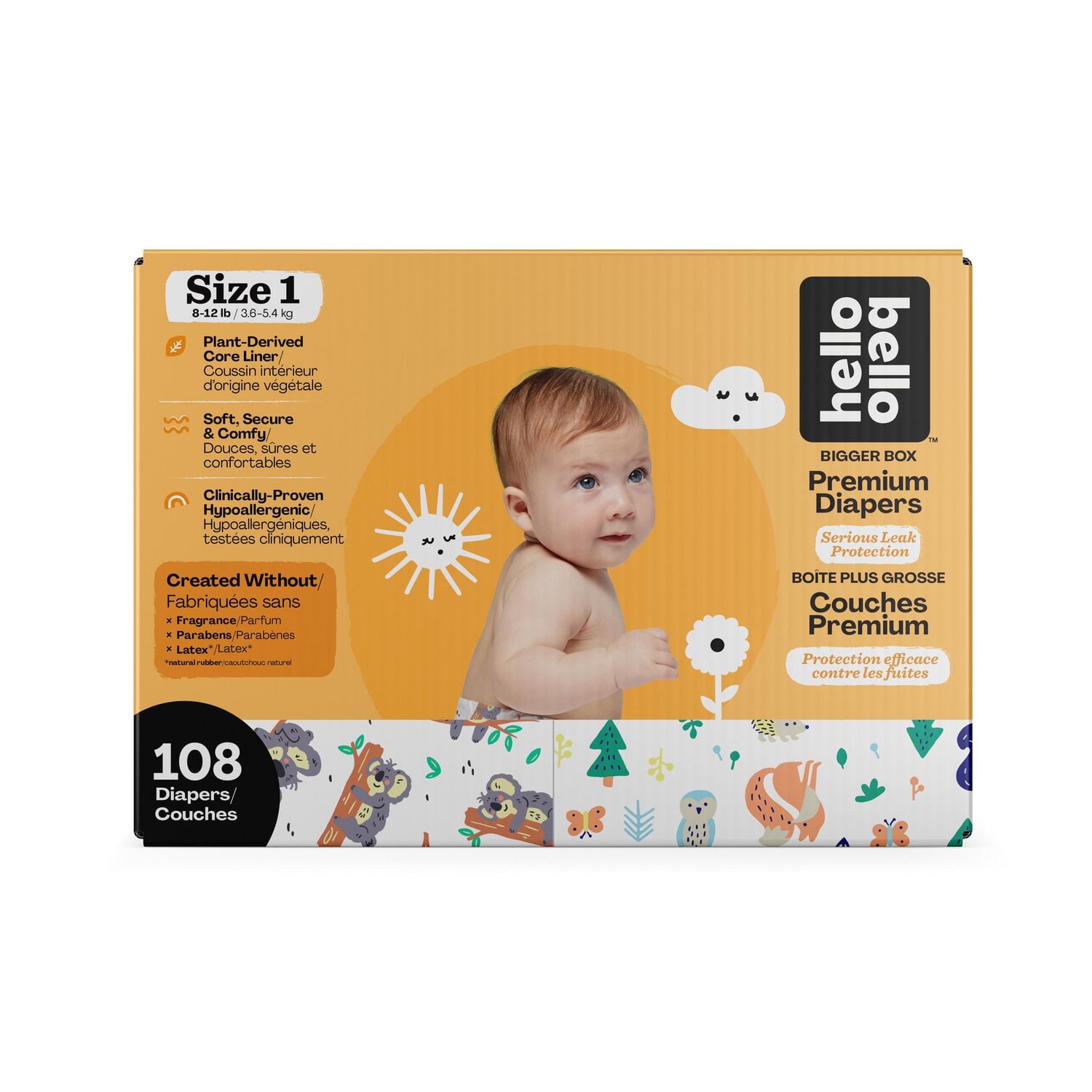 Hello Bello™ Diapers - Club Pack - Size N (0-10 lbs) - 96 ct., Ultra-Soft, Cloth-Like Feel, Inside and Out!