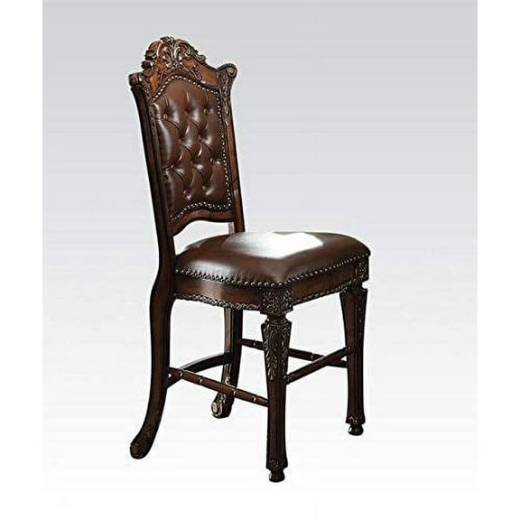 ACME Vendome Counter Height Chair (Set-2) - PU & Cherry