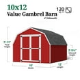 thumbnail image 4 of Little Cottage Co. 10x12 Value Gambrel Barn with 4 ft. Sidewalls, Outdoor Wood Storage Shed Do-It-Yourself Precut Kit, 4 of 13