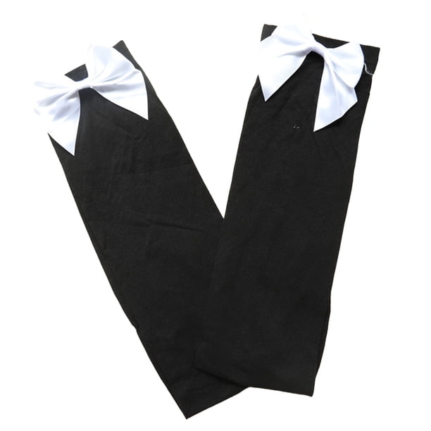 Minnieouse Calcetines hasta la rodilla Lindo Hermoso Buena elasticidad Tela de terciopelo Medias altas Estilo pijo Manguera de una sola para fiesta Medias Blanco Calcetín negro Minnieouse AP008234-06B