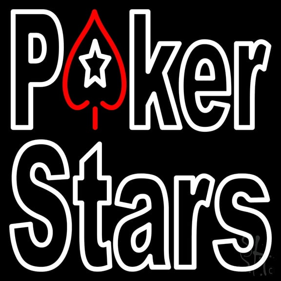 Pokers Stars LED Neon Sign 16 x 16 - inches, Black Square Cut Acrylic Backing, with Dimmer - Bright and Premium built indoor LED Neon Sign for wall décor, arcarde, and storefront.