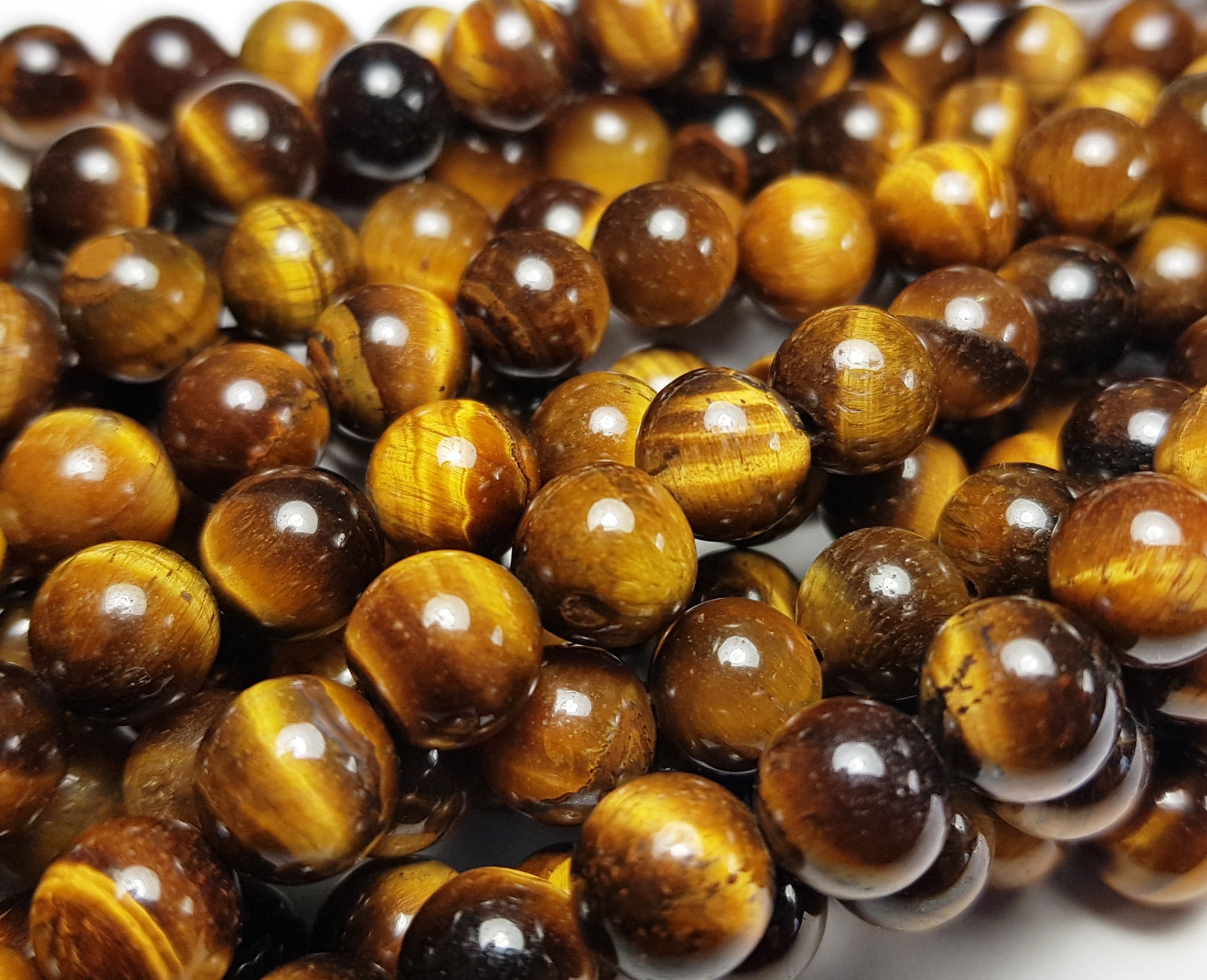 10mm Tiger Eye Round Beads Genuine Gemstone Natural Jewelry Making
