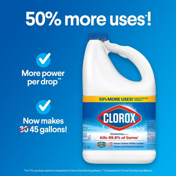 New Clorox Disinfecting Bleach, Regular(Concentrated Formula) 121