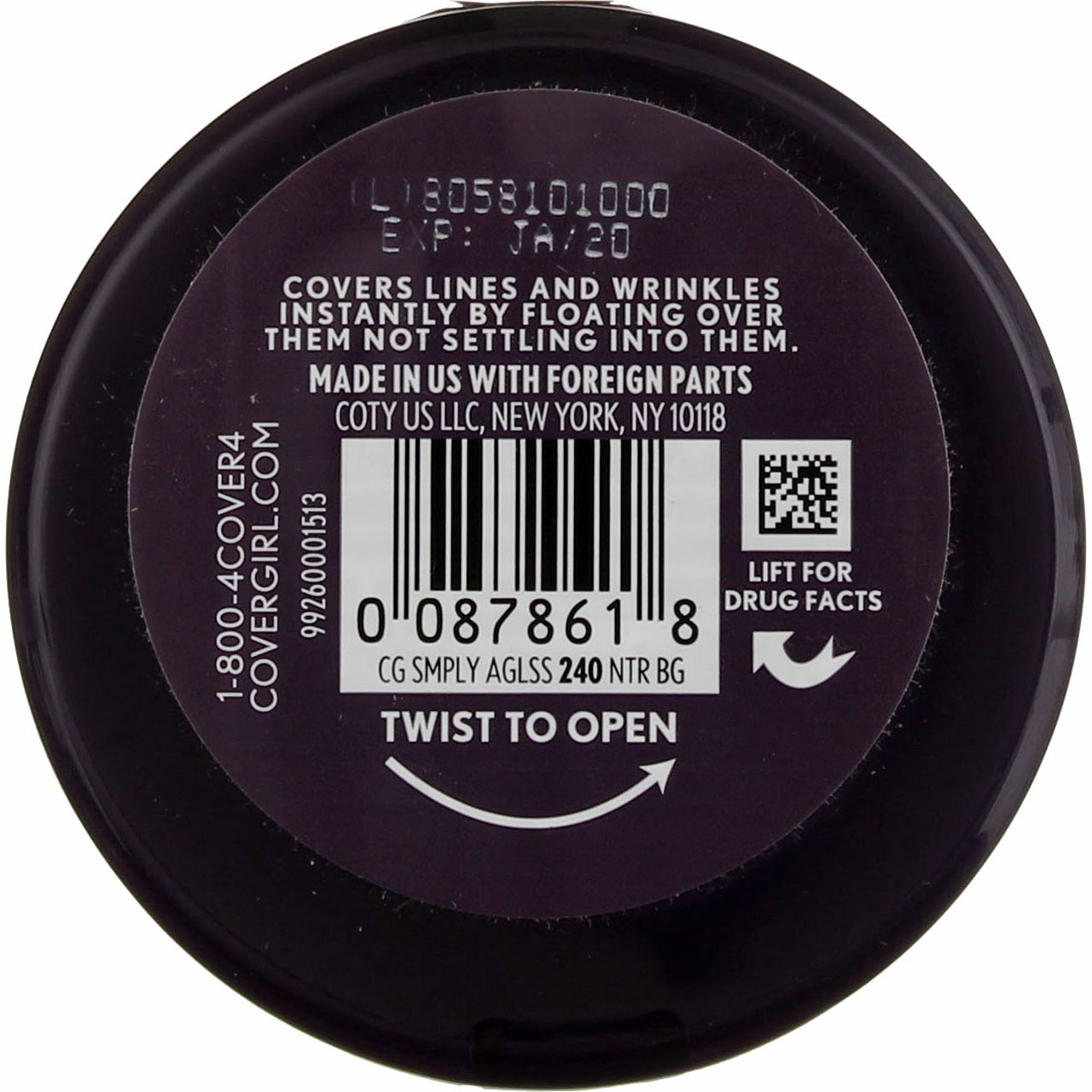 CoverGirl & Olay Simply Ageless Foundation, Natural Beige [240] 0.40 oz (Pack of 4)