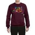 thumbnail image 2 of Wild Bobby, Colorful Rainbow Cat Animal Lover Unisex Crewneck Graphic Sweatshirt, Maroon, 3XL, 2 of 3