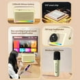 thumbnail image 6 of Christmas Gifts Liweisiy Portable Outdoor Karaoke Speaker Mini Wireless Microphone Home Sing Microphone Integrated Machine Bluetooth Speaker With Two Microphones D899 Beige 15*14*8.2Cm, 6 of 7