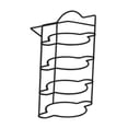 thumbnail image 4 of Estantes de encimera expandibles, escurreplatos multifuncionales para la preparación de platos. Negro de 4 capas, 4 of 9