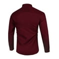 thumbnail image 1 of Innerwin Tops Long Sleeve Men Tunic Shirt Work Button Down Casual Shirts Claret S, 1 of 3