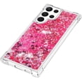 thumbnail image 6 of Compatible with Samsung Galaxy S22 Ultra Case Glitter Liquid Cute Clear Phone Case Floating Quicksand Shockproof Protective Bumper Silicone Soft TPU Case for Galaxy S22 Ultra Love Pink YB, 6 of 12