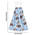 thumbnail image 3 of Panda Pattern Hand Towels 2 Pack Quick Dry Velvet Soft with Velcro Kitchen Bath 14x18in, 3 of 7