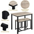 thumbnail image 4 of QRKD 3 Piece Dining Table Set - Kitchen Table & Chair Sets for 2 - Compact Table w/ 2 Stools & Space Saving Design for Dining Room Living Room Kitchen, Gray, 4 of 17