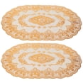 thumbnail image 2 of Table Pads, 2pcs Heat Insulated Washable Place Mats Set  For Wedding Decoration Oval 01, 2 of 8