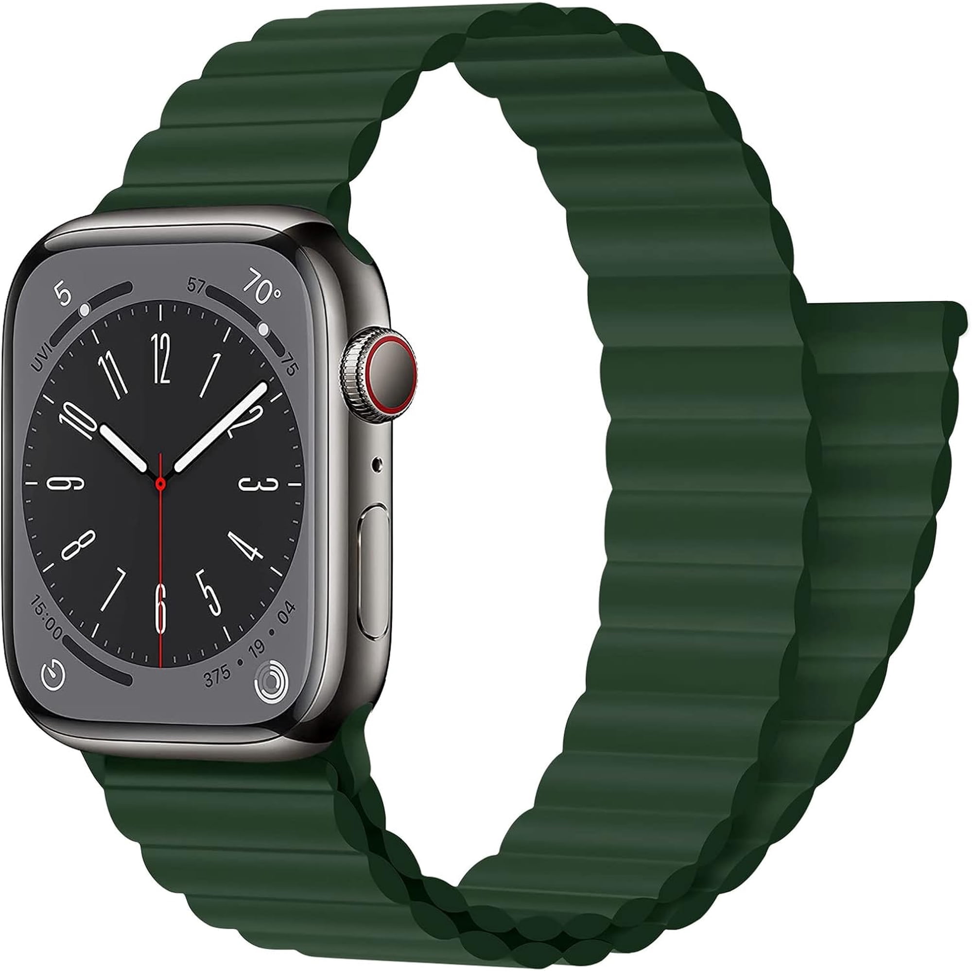 ERUCND-Magnetic Closure for Apple Watch Band 44mm 45mm 42mm 46mm 40mm 41mm 38mm 49mm 40 44 Kid/Men/Women,Silicone Sport Loop Bracelet Wristband Strap for iWatch series 11 10 9 8 7 6 5 4 3 SE 3/2 Ultr