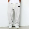 thumbnail image 2 of oqasdz Pants for Men Casual Pants Knitted Straight Leg Comfortable Breathable Soft Lightweight Relaxed Fit Everyday Wear Trousers, 2 of 4