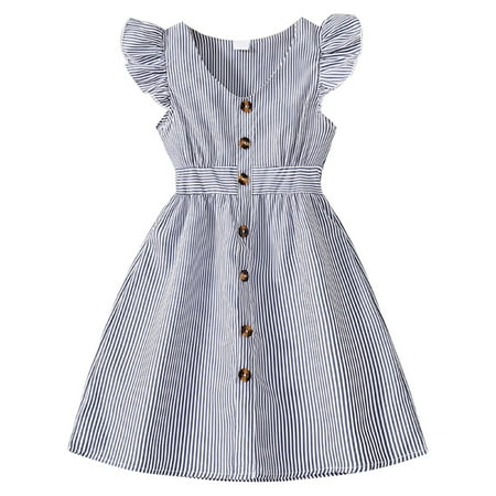 

Children s Dress Summer Children s Dress New Flying Sleeve Striped Shirt Dress Children s Dress Baby Girl 1st Birthday Outfit Kids Clothes Girls First Birthday Gifts