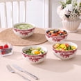 thumbnail image 2 of Vesteel 12-Piece Plates and Bowls Set, Ceramic Dinnerware Set for 4, Floral Stoneware Tableware Dishes Set for Home Kitchen, Microwave & Dishwasher Safe, Vintage Pink, 2 of 11