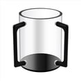 thumbnail image 1 of Vaso Cilíndrico de Acrílico para Lavarse las Manos, con Dos Asas Metálicas, para Oración Judía, Color Negro., 1 of 5