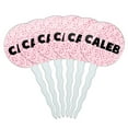 thumbnail image 1 of Caleb Cupcake Picks Toppers - Set of 6 - Pink Speckles, 1 of 1