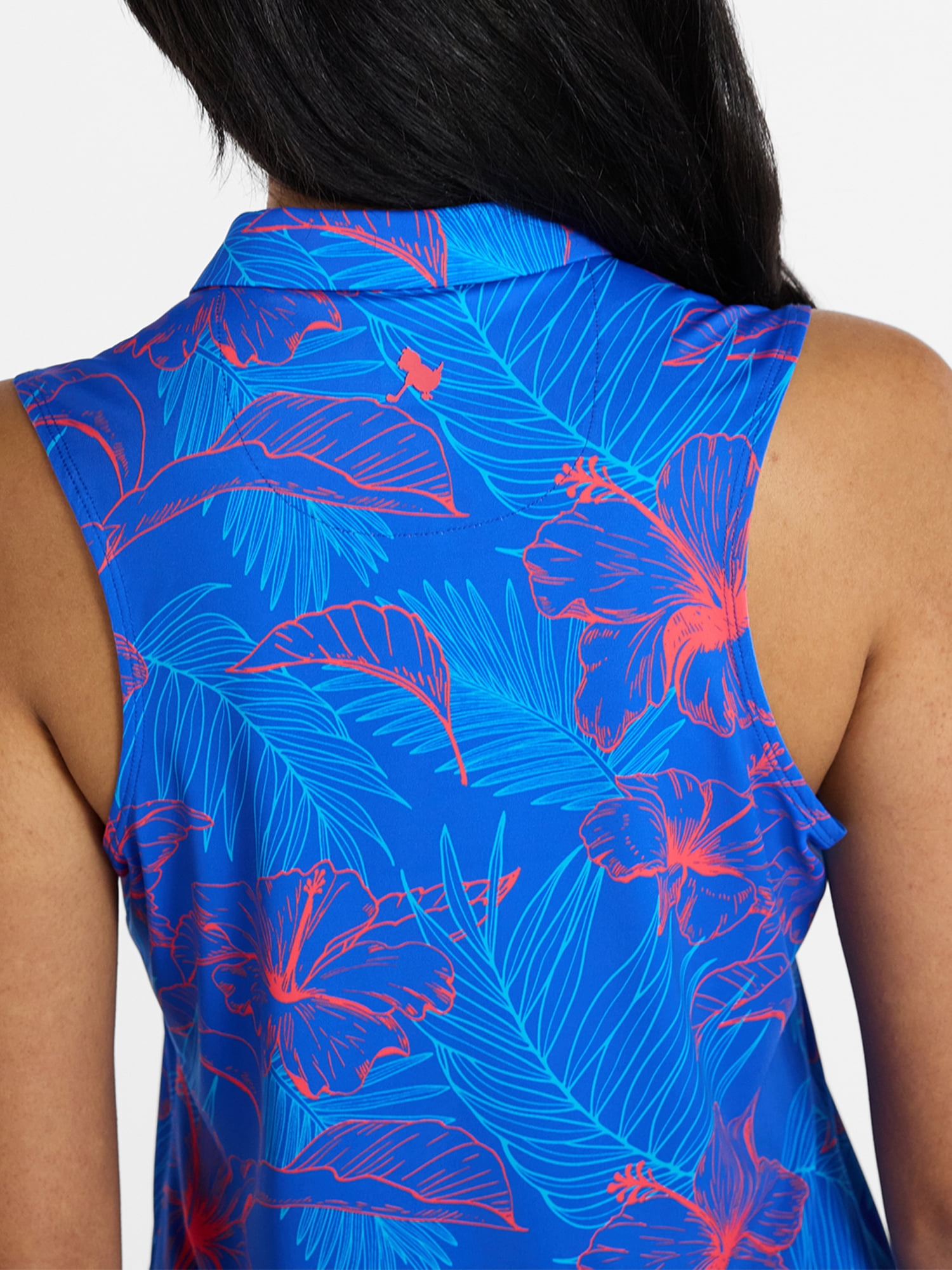 Birdie Bound Women's Gemma Sleeveless Print Golf Polo Shirt with UPF 30+, Sizes XS-XXL