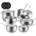 thumbnail image 2 of Whole-Clad Tri-Ply Stainless Steel Induction Cookware Set, 14PC Kitchen Pots and Pans Set, 2 of 3