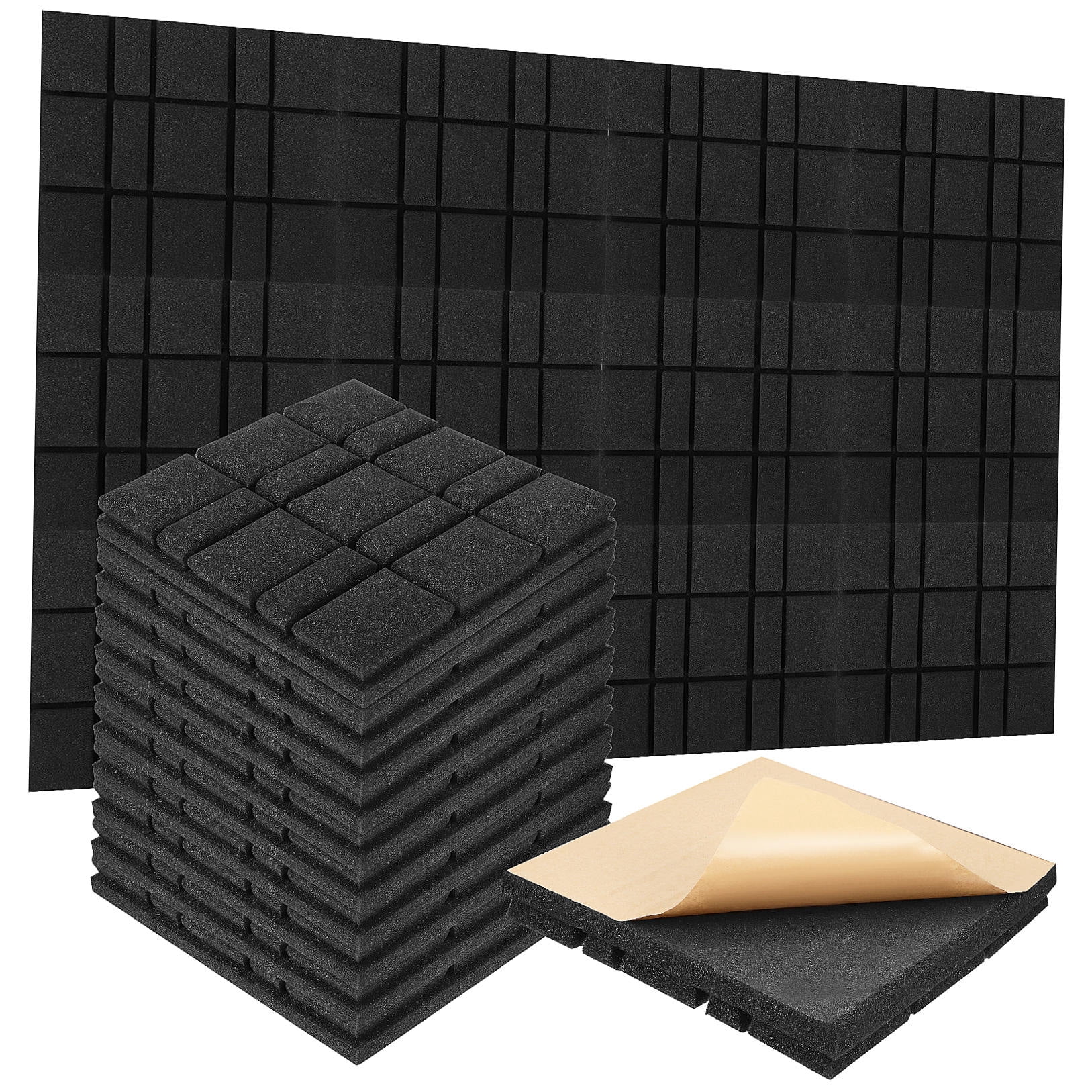 OFFIGAM 12Pcs Sound Absorbing Wall Panels Acoustic Soundproofing for Home Use