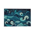 thumbnail image 7 of DouZhe Polyester Placemats Set of 4, Seascape Waves Pattern Heat Resistant Place Mats for Dining Table, 12" x 18", 7 of 7