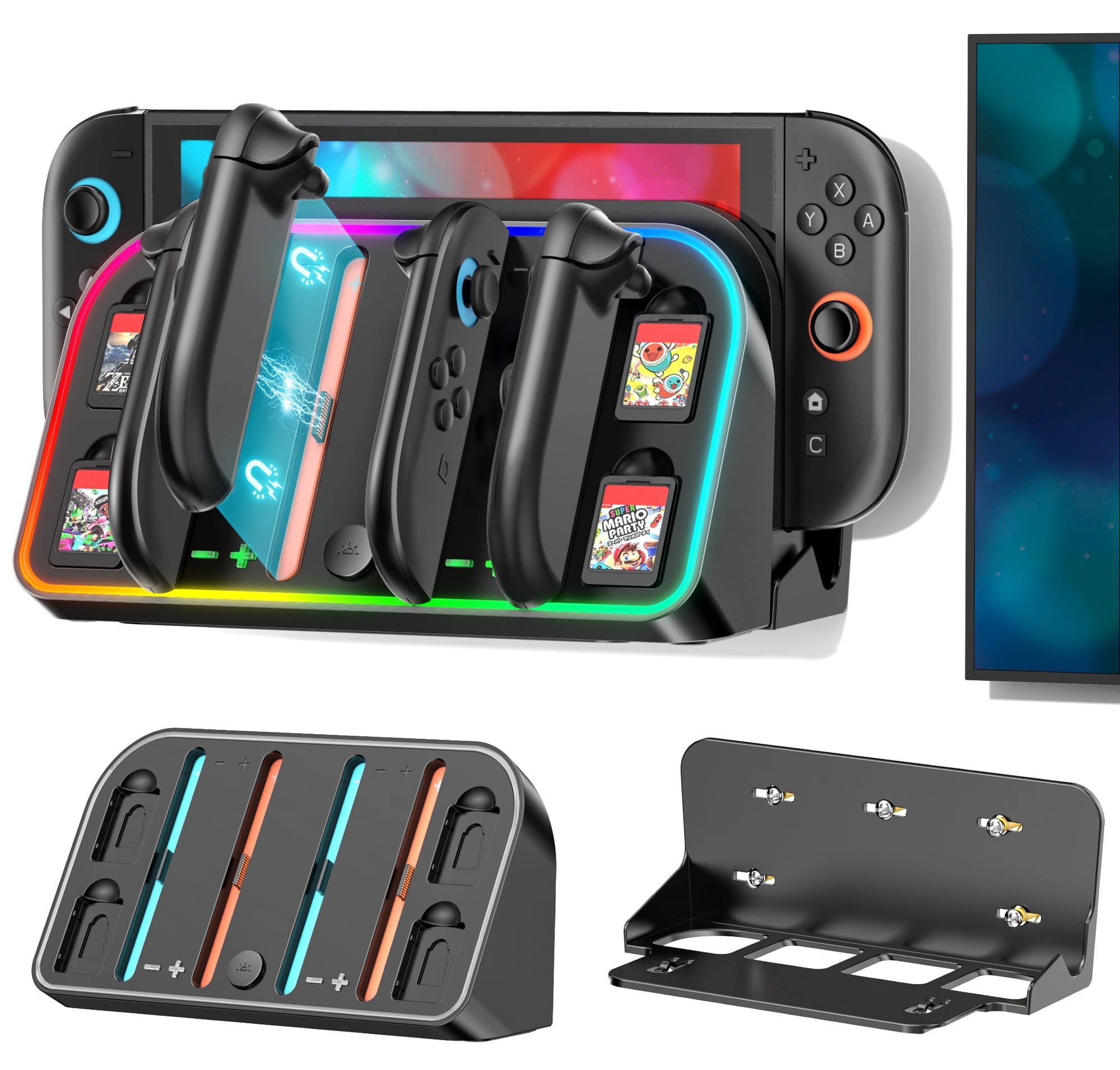 Kytok Nintendo Switch Dock Organizer, Joy-Con Charging Dock, Game