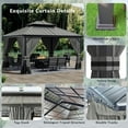 thumbnail image 6 of ASJMR 12x14 FT Hardtop Gazebo Double Roof,Outdoor Metal Pavilion Garden Tent with Netting and Curtains,Gray, 6 of 6