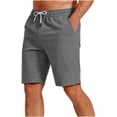 thumbnail image 5 of Wrtxtat Shorts for Men Drawstring Waist Straight Leg Chino Shorts with Pockets Athletci Casual Hiking Travel Vacation Shorts Gray L, 5 of 8