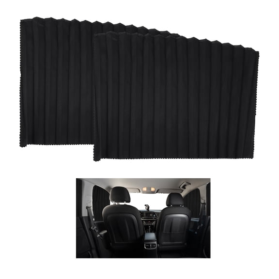 Uxcell 2pcs Car Magnetic Louvered Blinds Curtains Privacy Car Window Shades for Side Window for Sunshade Camping Sleeping Cloth Changing (Rear Windows/Black)