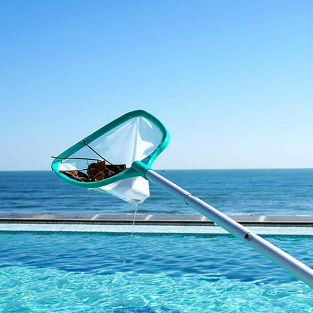 Neta de skimmer de hojas de piscina con aluminio Aleación Pole Pole Rake Red Ultra Fine Mesh Pool Nets para limpieza de hojas DESCRIS