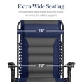 thumbnail image 3 of Best Choice Products Oversized Padded Zero Gravity Chair, Folding Outdoor Patio Recliner w/ Side Tray - Navy/Gray, 3 of 7