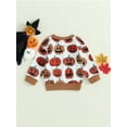 thumbnail image 4 of xiaxaixu Chandails en Molleton d'Halloween pour Filles, Manches Longues, Col Rond, Imprimé Citrouille, 4 of 7